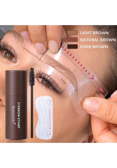 Yifomall Kalıcı Su Geçirmez Kaş Tozu Seti - 12 Şablon & 2 Fırça İle Doğal Görünüm