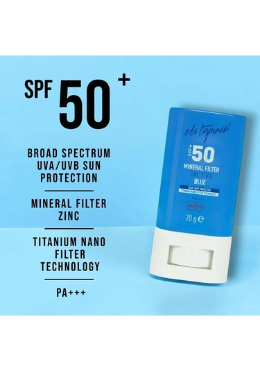 Eda Taşpınar Mineral Filtreli Blue Zinc Stick Güneş Kremi SPF50+ 20 G