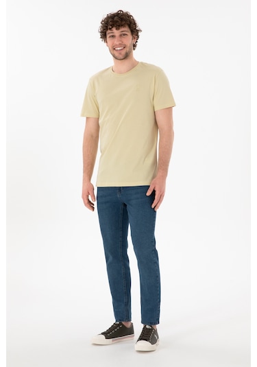 U.S. Polo Assn. Erkek Regular Fit Bisiklet Yaka Açık Haki Basic Tişört 50305924-VR183