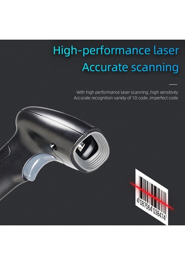 Yunboo Hs10 Lazer Barkod Tarayıcı - Otomatik/manuel Tarama, Usb Bağlantılı, Çoklu Barkod Desteği