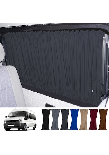Pandami Ford Transit Uzun Şase T16 5.nesil 2000-2006 Uyumlu Füme Raylı Oto Perde Takımı