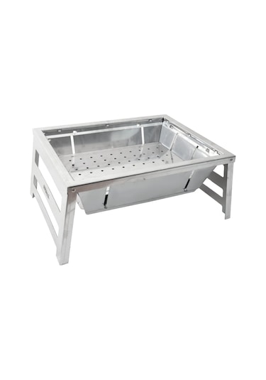 Ayaklı Katlanır Mangal Yeni Model Açık Gri