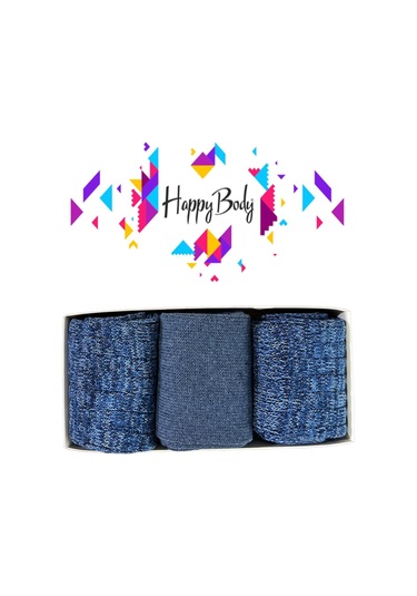 Happy Body ART.37268 Kadın 3 Çift Kalın Ribanalı Bot Çorap Çok Renkli