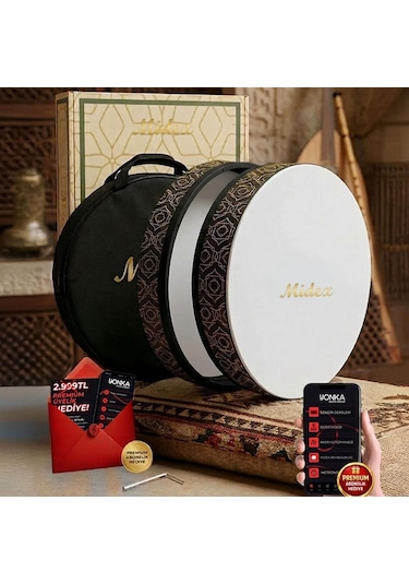 Midex Br-511 Kaliteli Bendir Def Akort Ayarlı El Tutma Oyuklu Çantalı