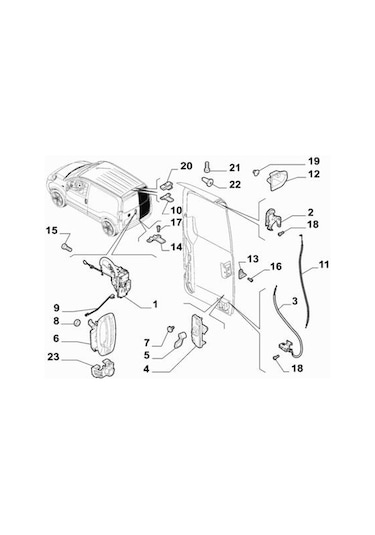 Fiat Fiorino Mk3 Bagaj Sağ Kapı Kilit Iç Açma Teli 1357779080