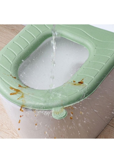 Mavi Saplı Klozet Minderi Yeniden Kullanılabilir Closestool Mat Yumuşak Eva Klozet Kapağı Banyo