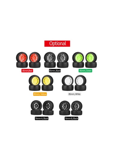 Maiyame 1:10 Ölçekli 4x4 Suv İçin 85mm Yeşil Kauçuk Lastikler, Jantlı, Yüksek Tutku, Engelleri Kolayca Aşar