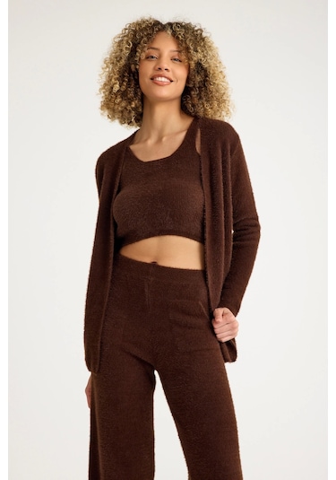 Allys Pantolon-crop-hırka Takım Kahve