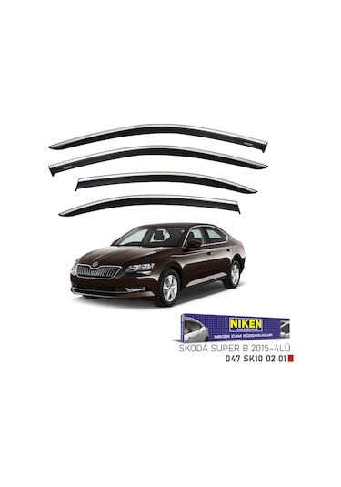 Replax Skoda Super B 2015 Sonrası Kromlu Cam Rüzgarlığı 4lü