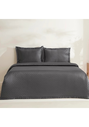 Karaca Home Alice Çift Kişilik Yatak Örtüsü Seti Antrasit Antrasit