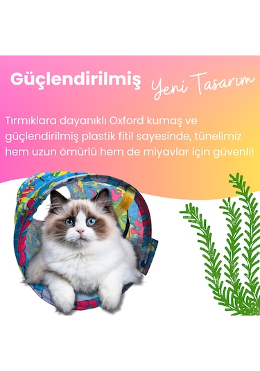 Miyav Aqua Temalı Kedi Tüneli 60 Cm