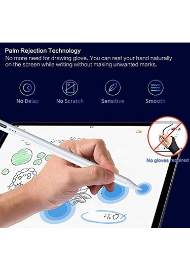 iPad Uyumlu Stylus Kalem Eğim Duyarlılığı, Avuç İçi Reddetme, Yüksek Hassasiyet Özelliklerine Sahip