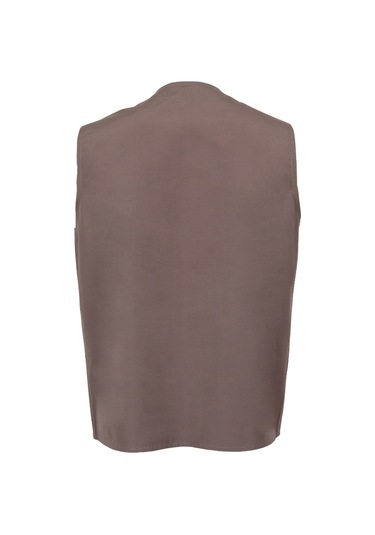 Erkek Keten Yelek Kahve Renk Normal Kesim Rar01306 Kahverengi