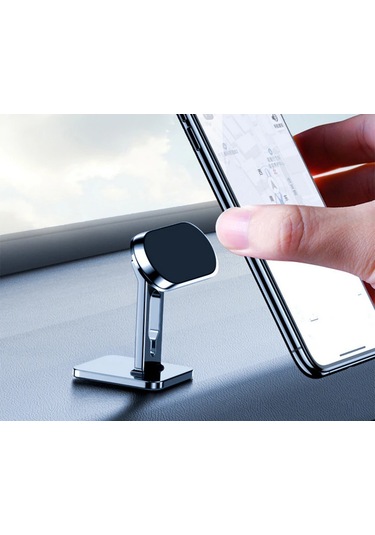 Maiyame Siyah Metal Araç Gps Tutucu, 360 Döner, Çift Emme Gücü, Dürtüye Dayanıklı Manyetik Telefon Tutucu Diğer