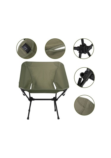 Ambition Açık Kamp Küçük Ay Sandalye Taşınabilir Alüminyum Yeşil