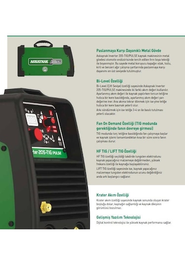 Askaynak Inverter 205 Tig Pulse Argon Tıg Kaynak Makinesi
