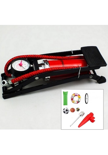 Basınç Göstergeli Oto Lastik Şişirme Ayak Pompası Araç Lastik Bis