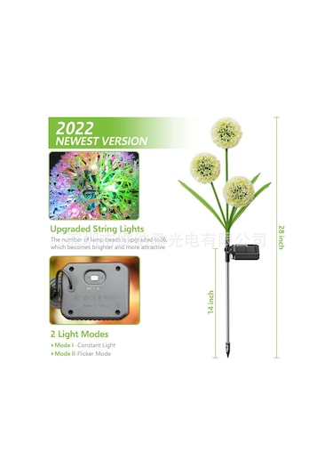 Geeksen Güneş Enerjili 1 Başlı Ayçiçeği Dekoratif Bahçe Aydınlatma - Su Geçirmez Dış Mekan Yol Patio Çim Lambası Çok Renkli