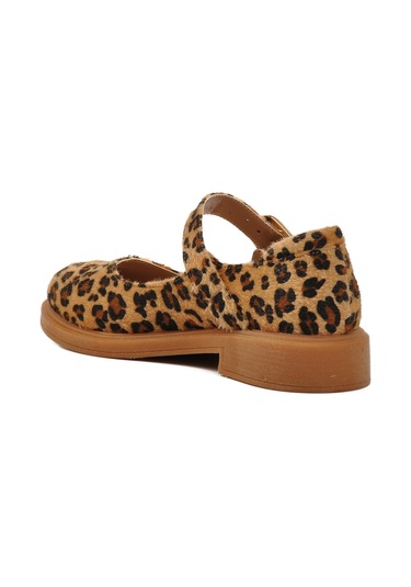 Kahve Leopar Desenli Kemerli Kadın Babet 572407 Z Kahve Kahverengi