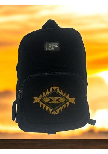 Kaliteli Mini Vintage Salaş Disayn Günlük Sırt Gezi Çantası 19 Cm X 34 Cm Siyah