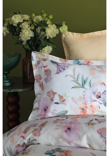 İssimo Dione 300 Tc Dijital Saten Nevresim Takımı Çift Kişilik-2123 Çok Renkli