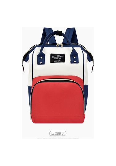 Moveevo Anne Bebek Çok Fonksiyonlu Geniş Kapasiteli Baskılı Logo Sırt Çantası - Kırmızı Milan Kırmızı