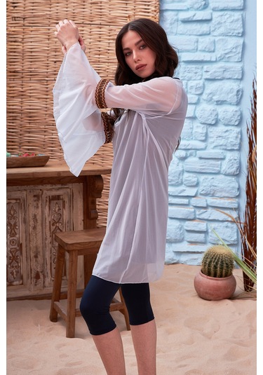 Remsa Mayo Üzerine V Yaka Kısa Pareo 410-310 Mavi Mavi