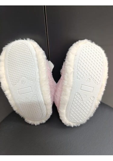 Çocuk Kaydırmaz Taban Panduf Pamuk Astarlı, Kedi Figürlü Çok Amaçlı Okul, Kreş Patiği, Ev Patiği Pembe