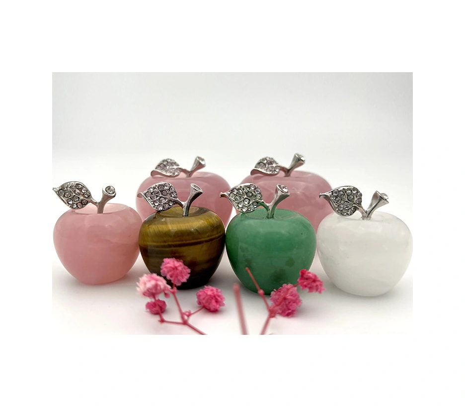 Folinda Kristal Ve Metal El Yapımı Elma Heykeli - Renkli Işık Yansımasıyla Ev Dekorasyonu, Öğretmen Hediyesi, Koleksiyon Özel