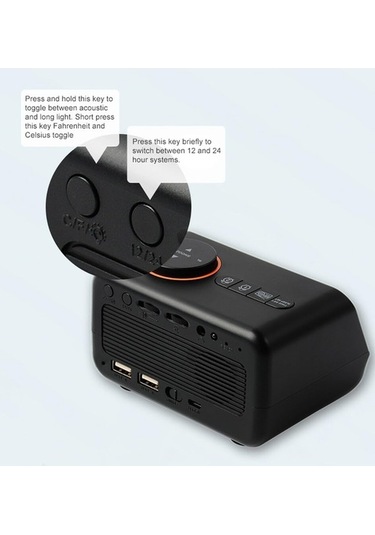 Wondernest Fm Radyolu Nem Ve Sıcaklık Saati, Çok Fonksiyonlu Çalar Mv