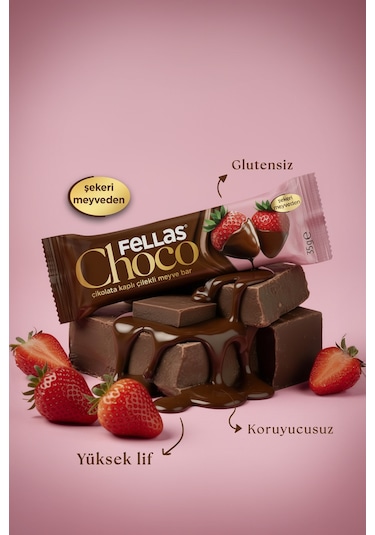 Choco - Çikolata Kaplı Meyve Bar 35 G - Karma Kutu 3 X 4