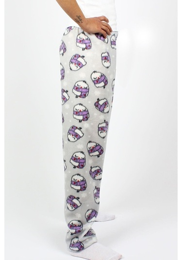 Cepsiz Kışlık Polar Kadın Pijama Altı Tek Alt Je22 Gri