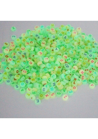 Karanlıkta Parlayan Harf Boncuk Elips 6 Mm Renkli 250 Gr