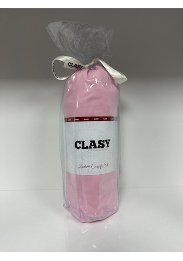 Clasy Ranforce Lastikli Çarşaf Seti Tek Kişilik Düz Pembe Çok Renkli