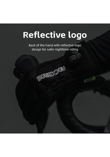 Rockbros S351 1 Çift Sıcak Bisiklet Eldiveni Tokaları İle Ekran Dokunmatik Yansıtıcı Tam Parmak
