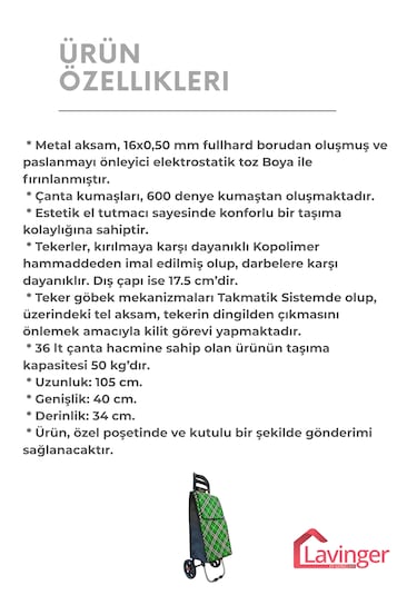 58a Pazar Arabası Plus Büyük Tekerli Yeşil