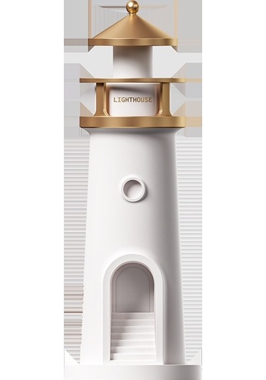 Pazly Ay Işığı Deniz Feneri Gece Lambası, Yatak Odası Salon Dekor Beyaz Işık Beyaz