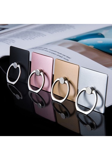 Kenpazar Telefon Tablet Tüm Modeler Selfie Yüzüğü 360 Derece Oynar Metal Siyah