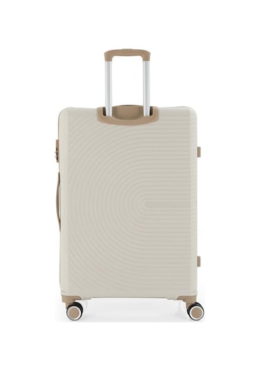 Mçs 3lü Set Kırılmaz Silikon Seyahat Valizi Bavulu V374 Kemik/şampanya Bej