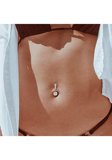 Chavin Dört Sıra Taşlı Göbek Piercing Ed05By