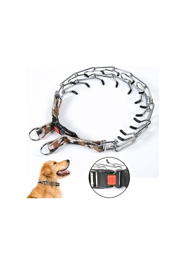 Geeroyoo Hızlı Açılır Köpek Eğitim Tasması - Ayarlanabilir Uzunluklu Metal Çivili Model