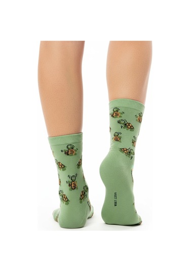 Gost Liria Tortoise Socks Desenli Unisex Soket Çorap Yeşil