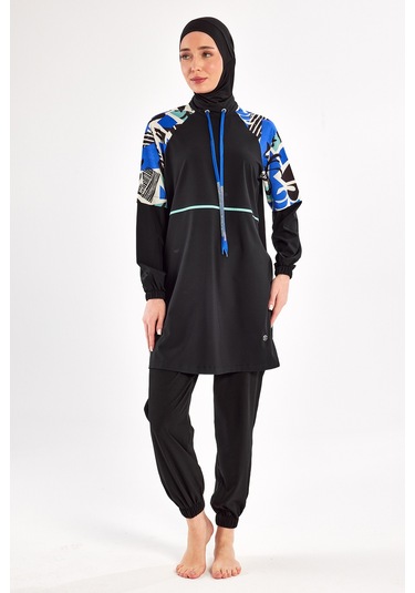 Spor Likra Tam Kapalı Tesettür Mayo 1225 Siyah11 Siyah11