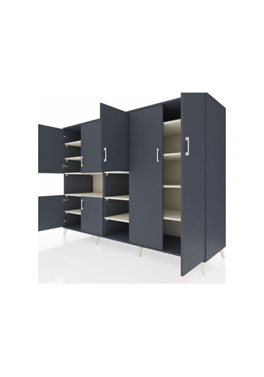 Kronos Dolap 13 Raflı 7 Kapaklı 220x59x163 Antrasit-antrasit/ayta Antrasit-antrasit/aytaşı