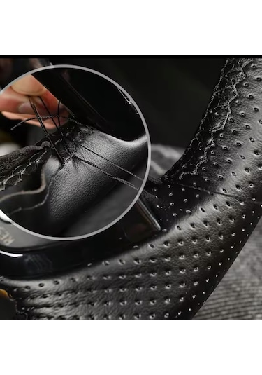 Clio 3 Araca Özel Direksiyon Kılıfı Nokta Karbon Kırmızı Yüzük Siyah