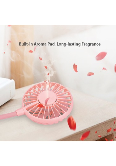 Xiyyadms "taşınabilir Boyun Fanı: 3 Hız Ayarlı, 7 Renk Led, Şarj Edilebilir, Aromaterapili, Spor Ve Seyahat İçin" Diğer