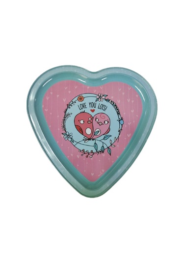 kalp şeklinde sunum ve çay tepsisi 27*27 cm