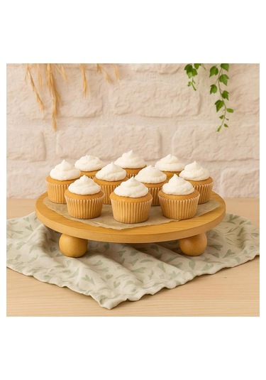 Yuvarlak Bambu Sunum Tahtası 29 Cm Doğal Bambu Servis Ve Sunum Tabağı Bambu