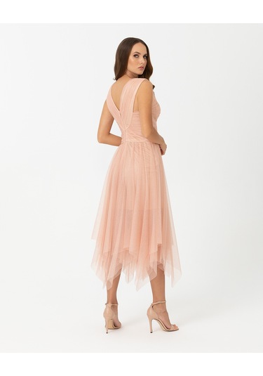 A Kesim V Yaka Tül Abiye-ten Ten