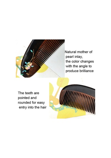 Sones Şeftali Ve Erik Bahar Esintisi Sandal Ağacı Tarak Lake Sanat Boyalı El Sanatları Tarak, Paket: Hediye Kutusu